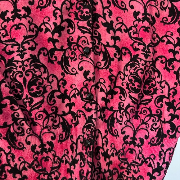 Jones New York Pink and Black Patterned Cardigan - Picture 8 of 9